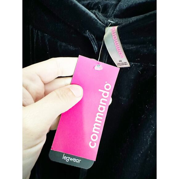 Commando Black Velvet Drawstring Jogger Pants Size XS NWT - Picture 4 of 4